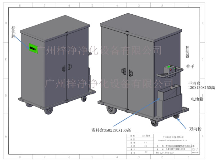 密閉式滅菌器械物品電動轉(zhuǎn)運(yùn)車產(chǎn)品方案設(shè)計示意圖及內(nèi)部結(jié)構(gòu)展示圖